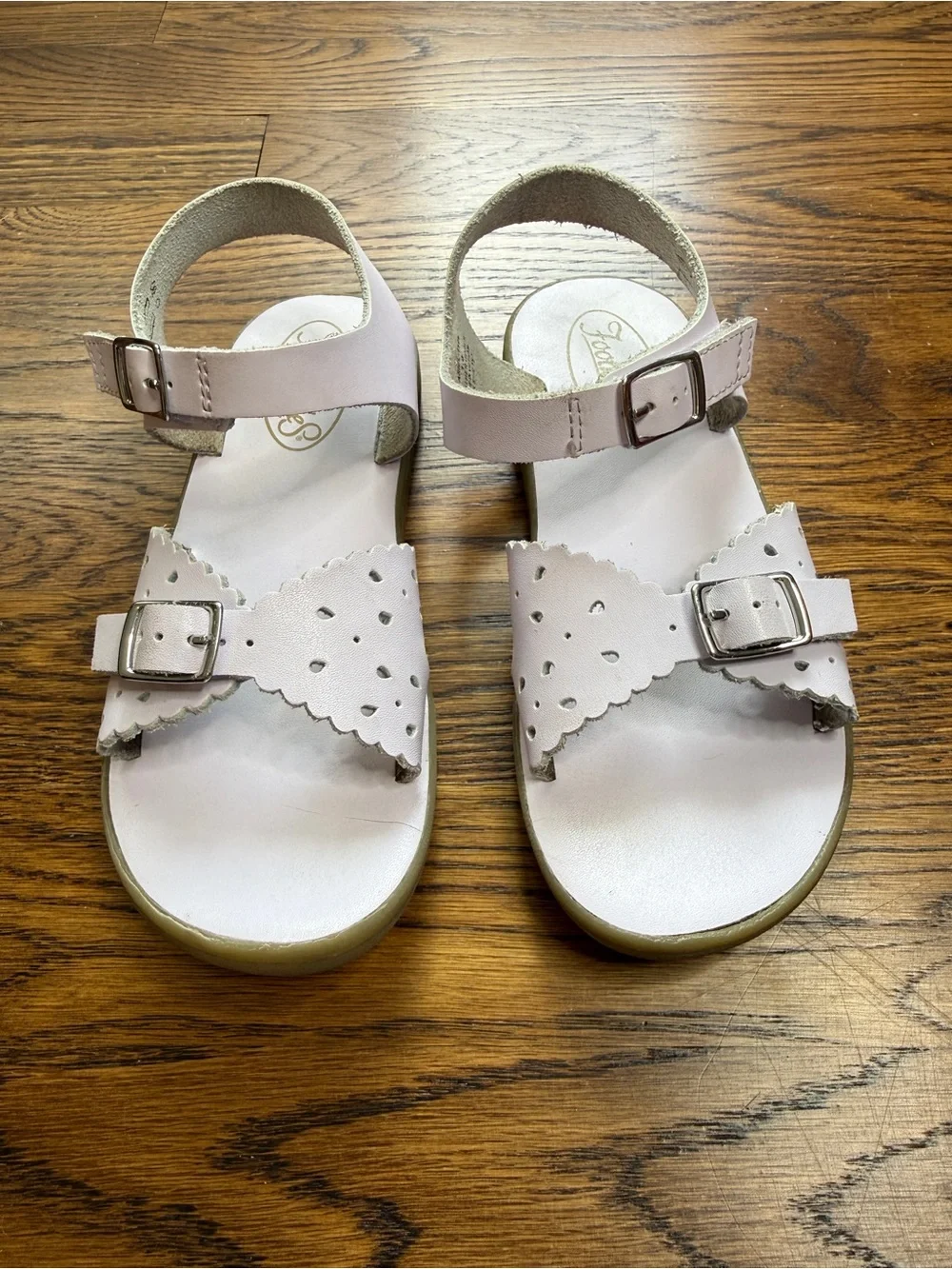 FootMates Girls Ariel Lavender Hook & Loop Closure Summer Leather Sandals Size 1